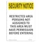 Signmission OSHA Security Sign, 14" Height, Rigid Plastic, Restricted Permission Required, Portrait OS-SN-P-1014-V-11765 - alternate 1